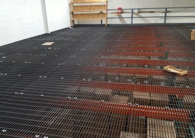 A picture of bar grating for warehouses and storage systems
