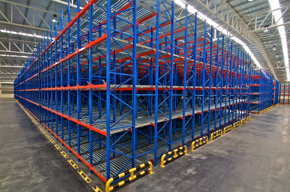 High-capacity used drive-in storage racks in warehouse