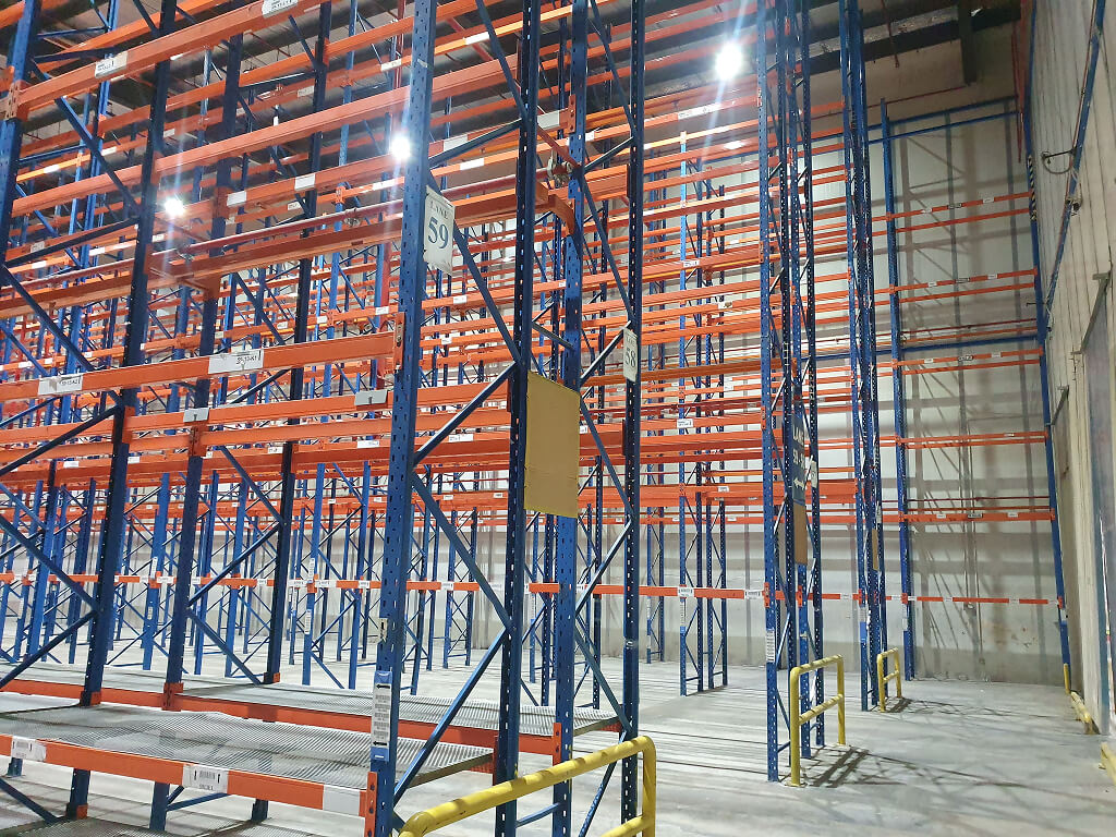 Warehouse with pallet racking systems maximizing storage space
